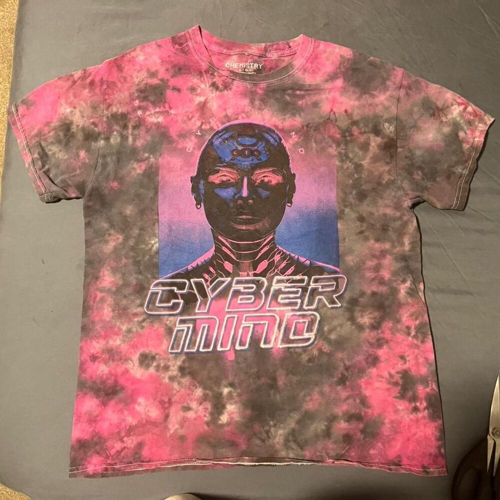 Pink and black tie-dye Cyber Mind T-shirt